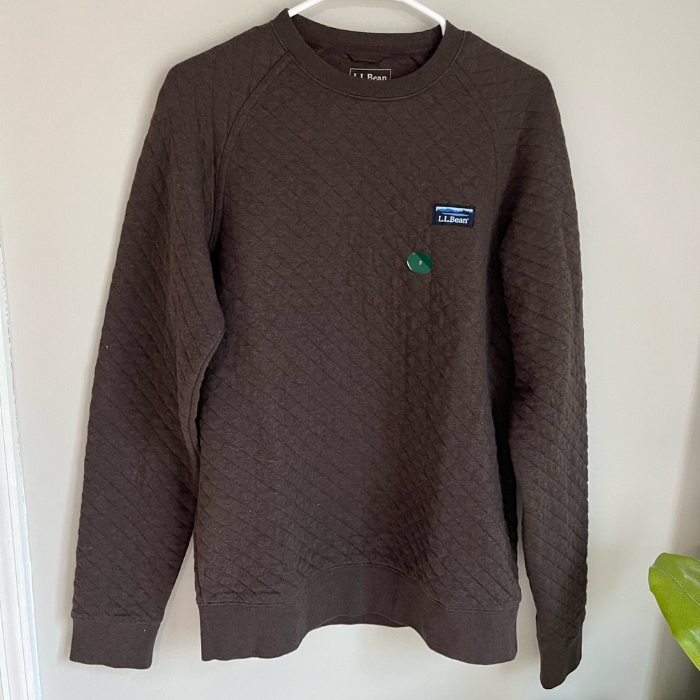 L.L. Bean Brown Quilted Men's Sweater new